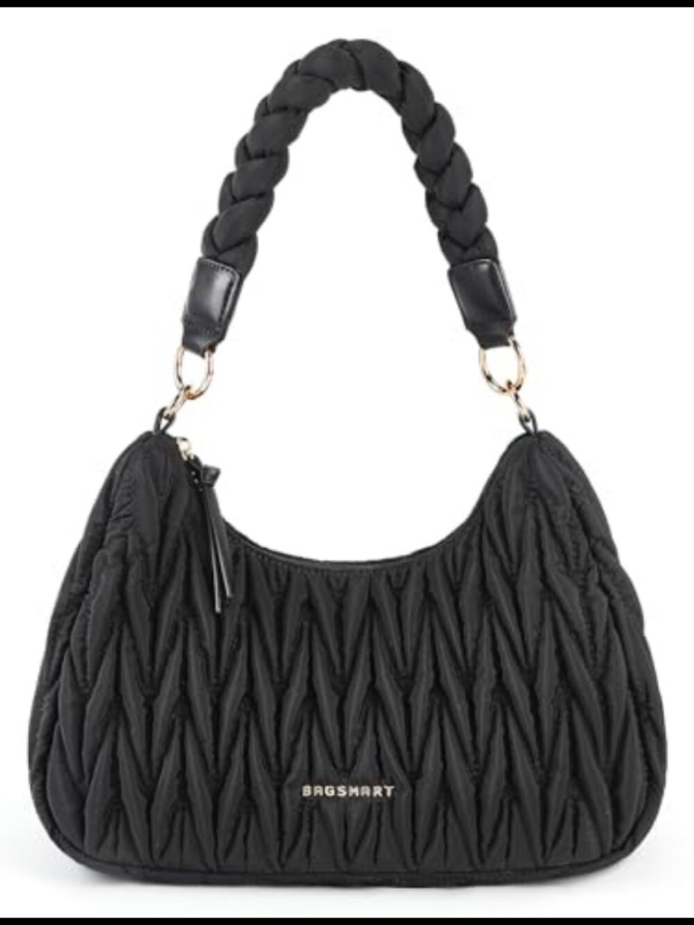 Quilted Puffer Crescent Crossbody Hobo Shoulder Bag Lightweight Travel Purse
